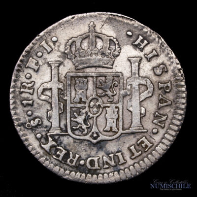 1 Real 1816 F.J. Fernando VII Acuñada en Santiago, Chile. #P4B